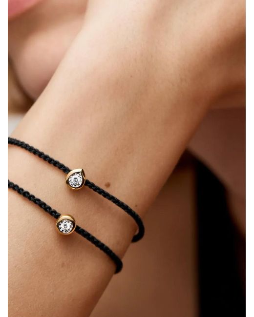 Monica Vinader Metallic Bead Solitaire Diamond Bracelet