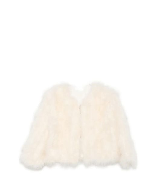 Liska Natural Feather-Embellished Jacket