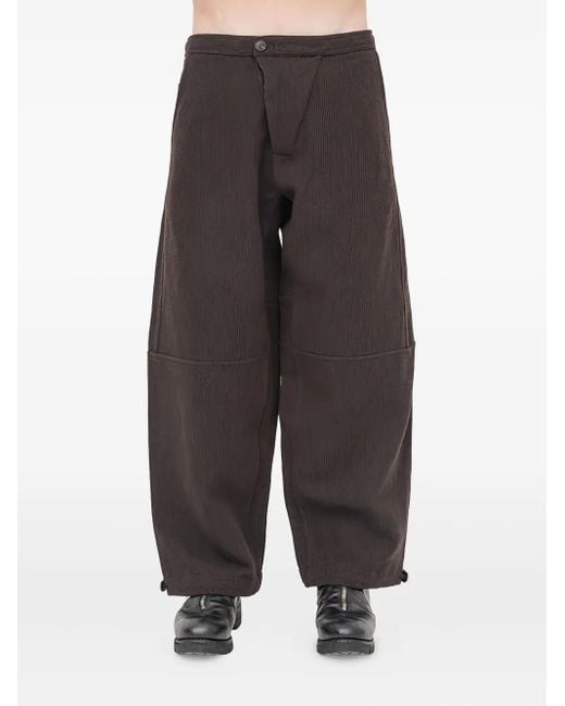 Jan Jan Van Essche Gray Corduroy Elasticated Trousers for men