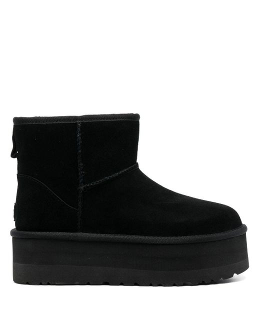 UGG Leather Mini Classic Platform Boots in Black Lyst Canada