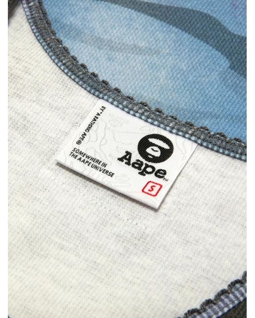 Aape By A Bathing Ape Blue Camouflage Embroidered Vest