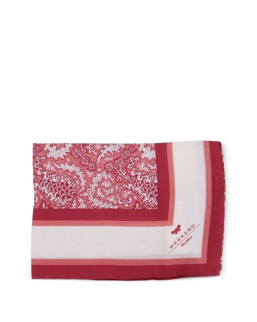 Weekend by Maxmara Red Paisley-Print Scarf