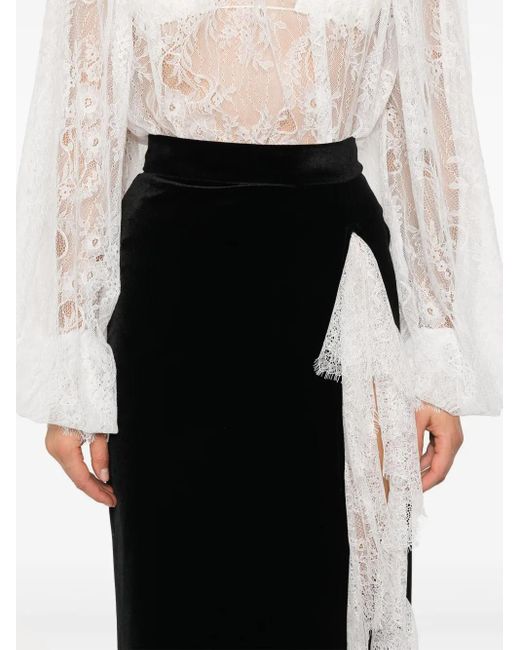 Ana Radu Black Lace-Detail Skirt Set