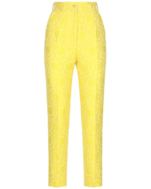 Dolce & Gabbana Yellow Classic Pants For Ss24