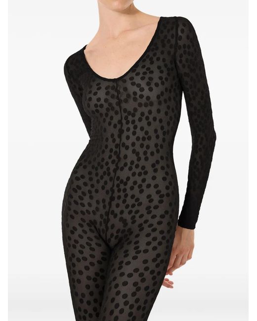 Wolford Black Polka Dot Catsuit