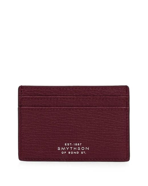 Smythson Purple Ludlow Leather Card Holder