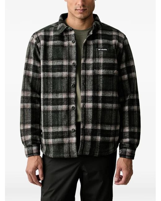Columbia Black Check-Pattern Patch-Pocket Jacket for men