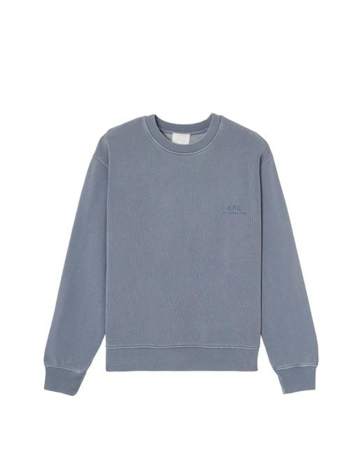 A.P.C. Blue Logo-Print Sweatshirt for men