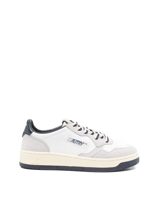 Autry White Medalist Low Panelled Sneakers