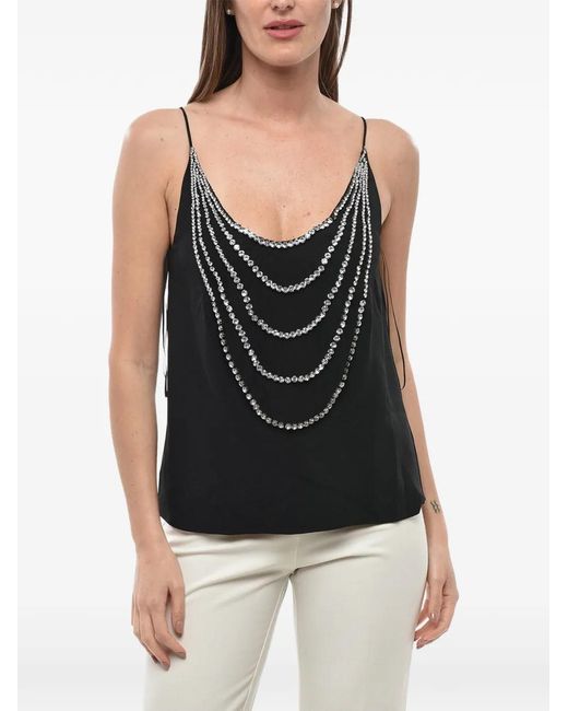 Stella McCartney Black Kenna Rhinestone-Embellished Top