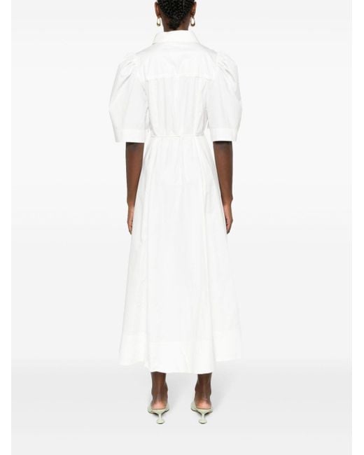 Aje. White Pivotal Tie Midi Dress