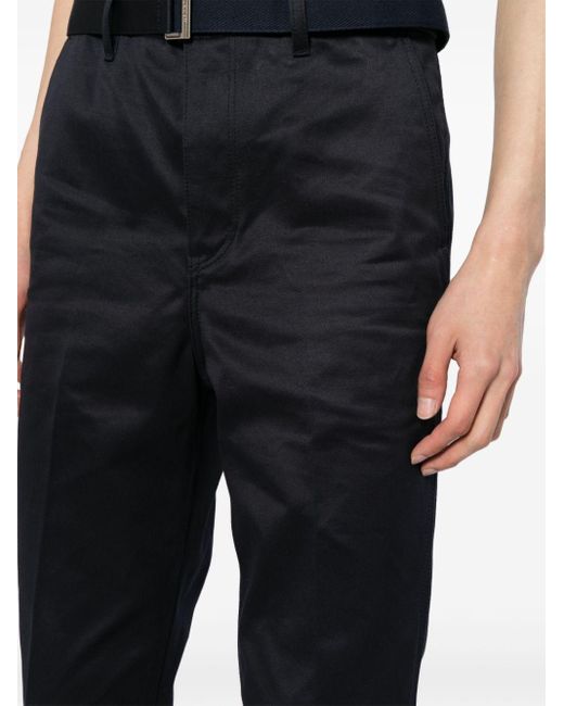 Sacai Low Waist Skinny Broek in het Black voor heren