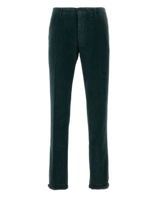 Incotex Ribfluwelen Broek Met Rits in het Blue voor heren