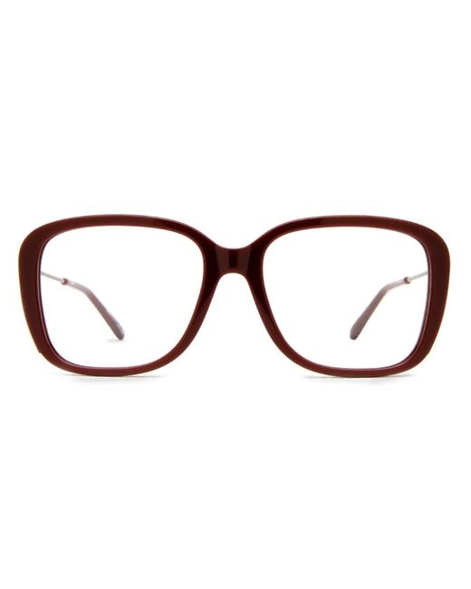 Chloé Brown Brille Mit Eckigem Gestell