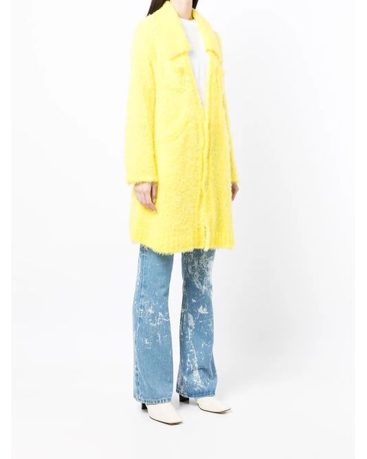 Undercover Yellow Brushed Knitted Coat