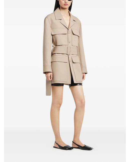 Courreges Natural Utility Belted Coat