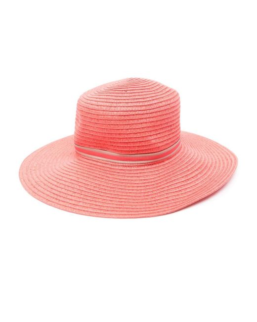 Borsalino Pink Giselle Straw Wide-brim Hat