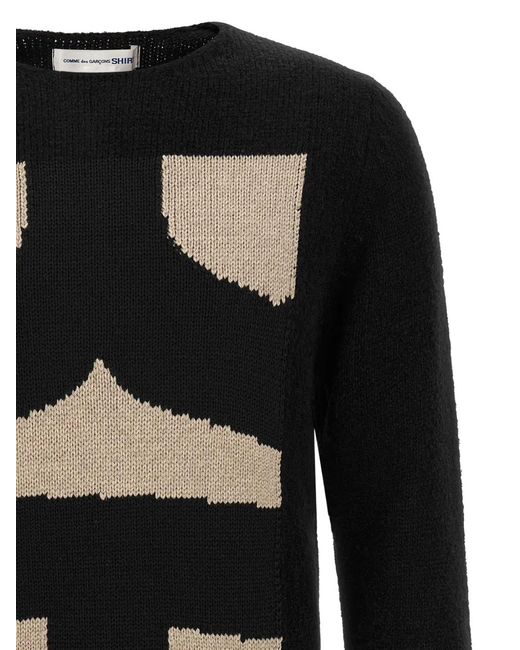 Comme des Garçons Black Intarsia-Knit Crew-Neck Sweater for men