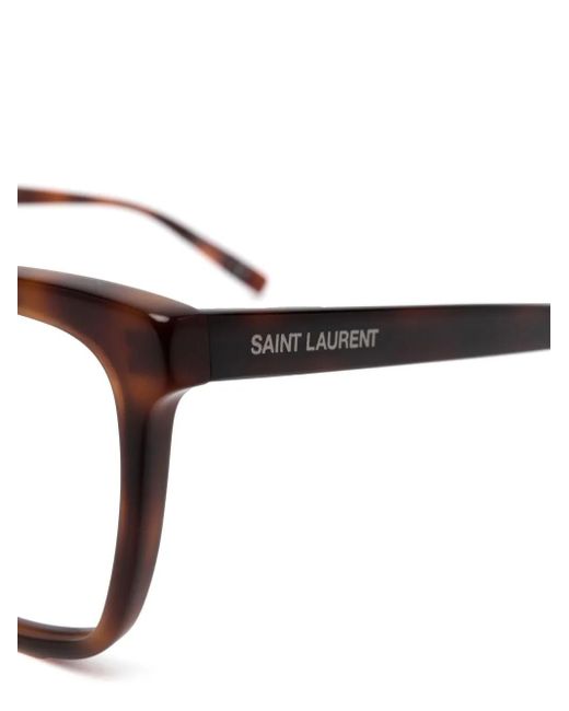 Saint Laurent Brown Rectangle-Frame Glasses