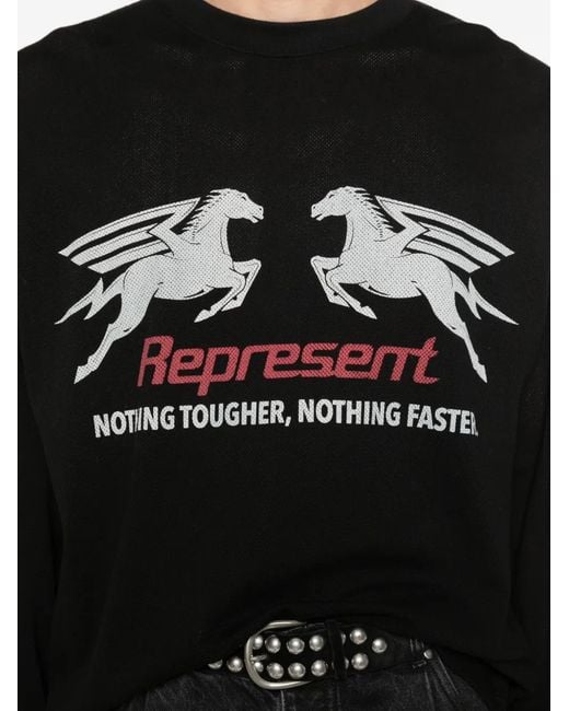 Represent Black Pegasus Long-Sleeve T-Shirt for men