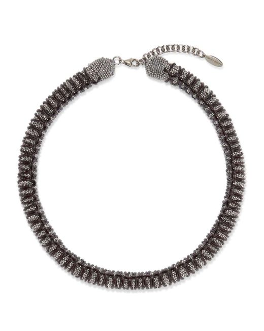 Brunello Cucinelli Metallic Monili Bead-embellished Choker Necklace