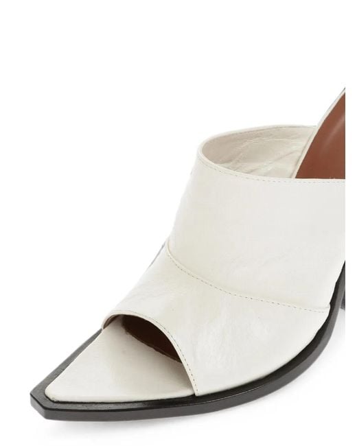 Sonora Boots White Hammered Leather Pointed-Toe Sandals