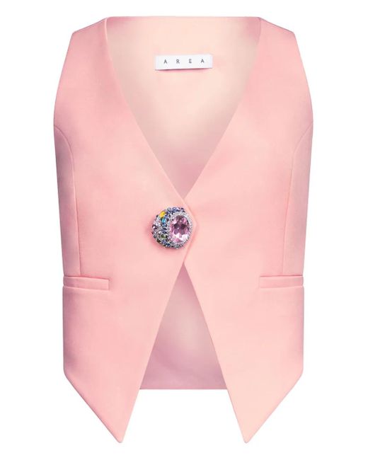 Area Pink Crystal-Embellished Gilet
