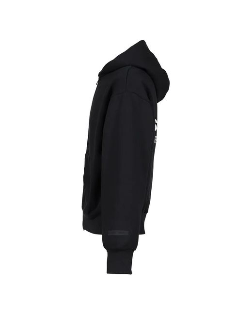 Essentials Black X Fear Of God Logo-Print Zip-Up Hoodie for men