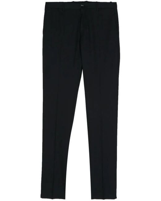 Incotex Black Mid-Rise Tailored Trousers for men