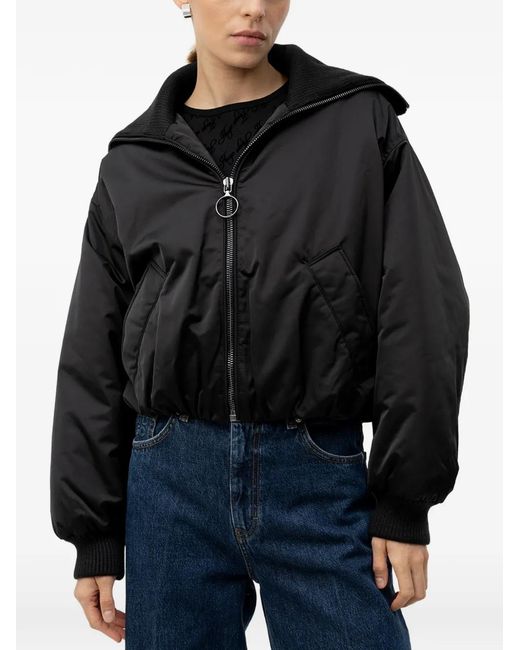 HUGO Black Padded Bomber Jacket