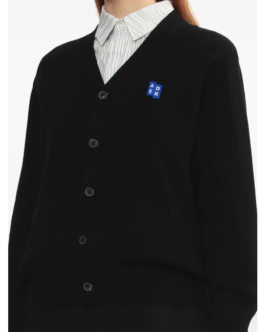Adererror Black Sig; Bl Tag Logo-Plaque Buttoned Cardigan
