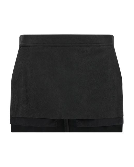 Rick Owens レザースカート Black