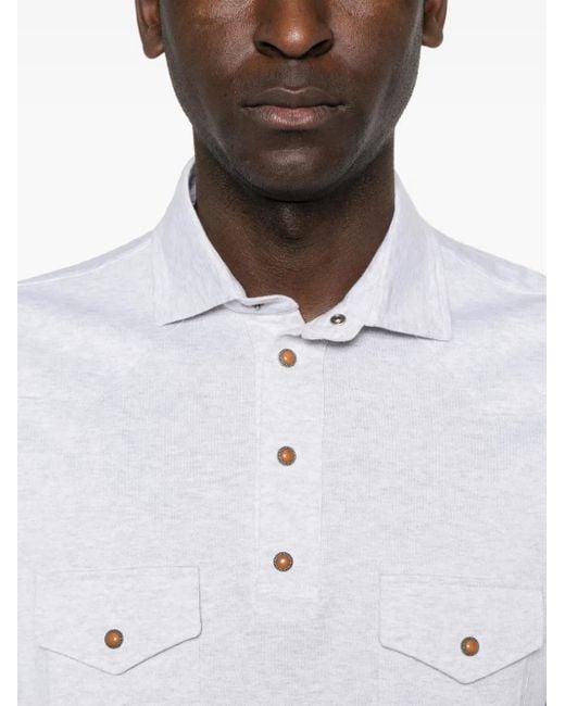 Polo À Effet Chiné Eleventy pour homme en coloris White