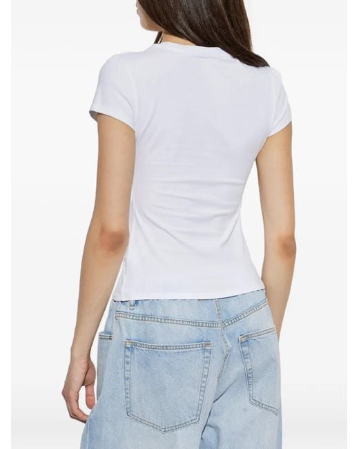 Alexander Wang White Hotfix-Logo T-Shirt
