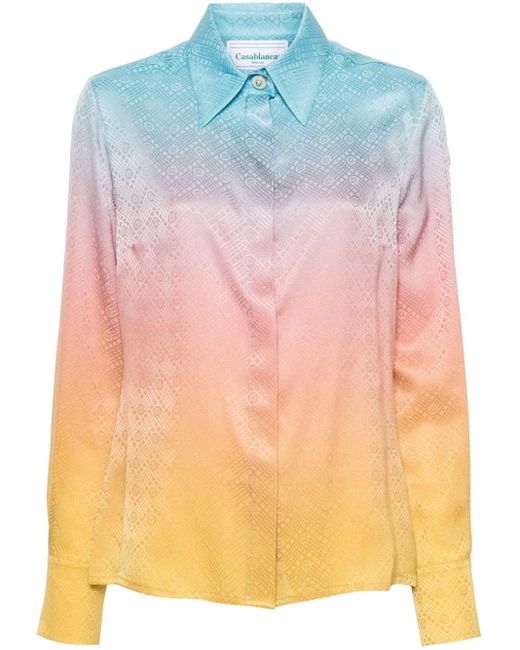 Casablancabrand Pink Pastel Gradient Silk Shirt