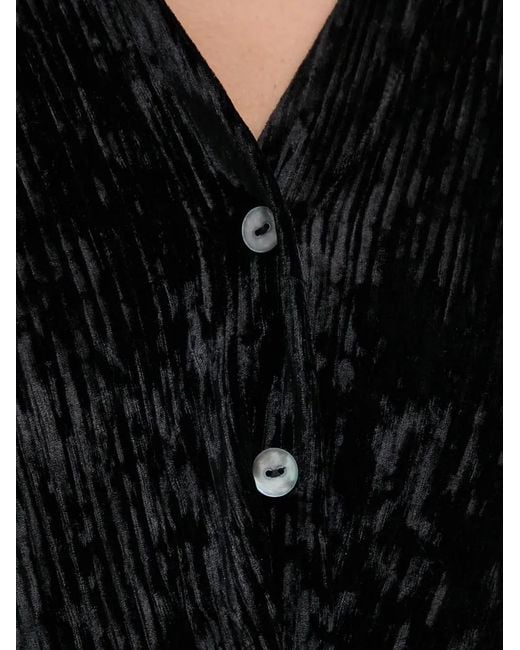 Joseph Ribkoff Black Textured Buttoned Blouse