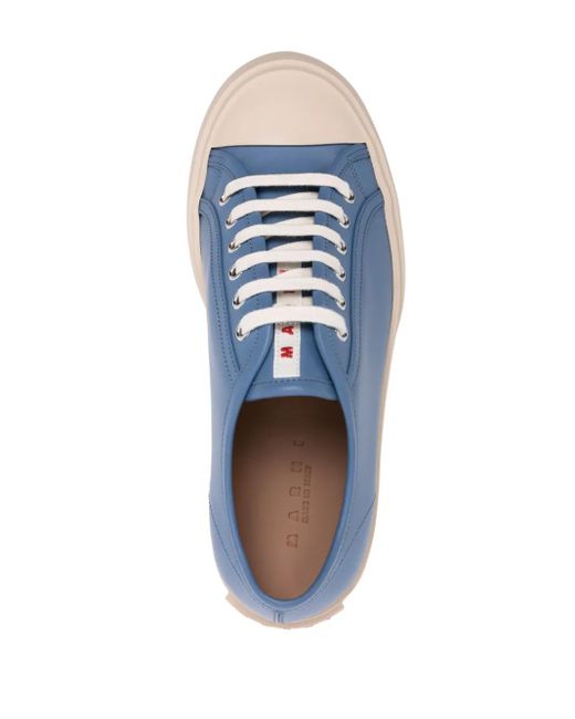 Marni Blue Pablo Lace-Up Leather Sneakers for men