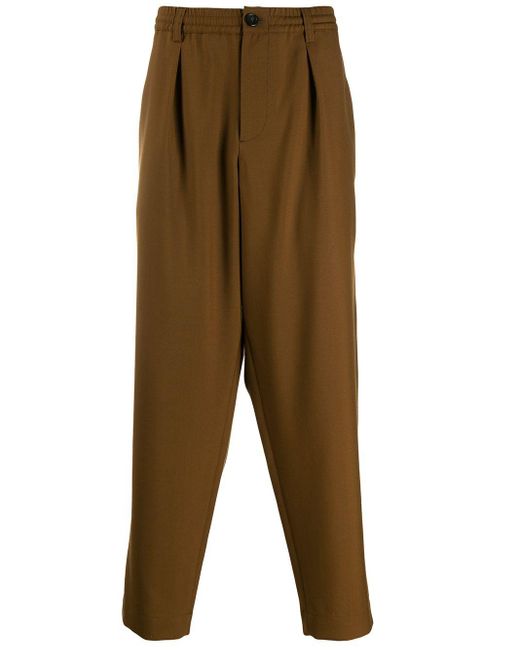 Marni Wide Leg Trousers in Brown for Men | Lyst