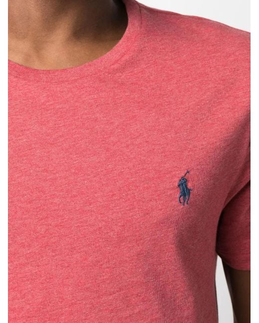 Polo Ralph Lauren Pink Embroidered-Pony Detail T-Shirt for men