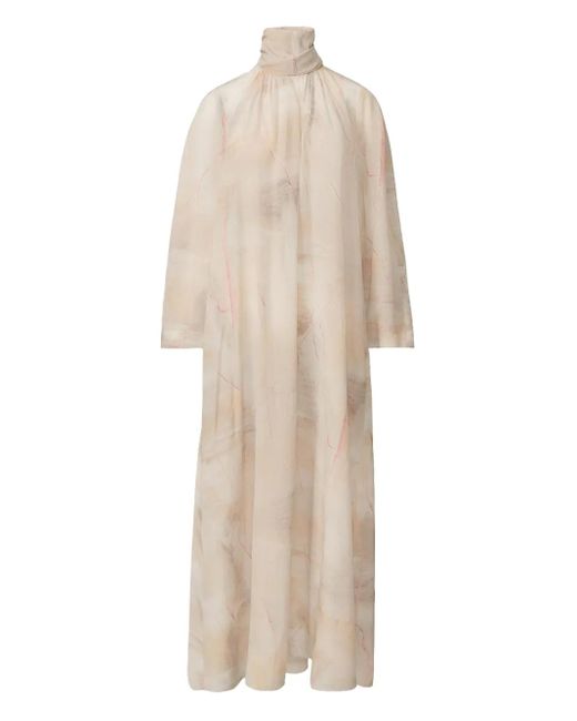 Fabiana Filippi Natural Abstract-Print Midi Dress