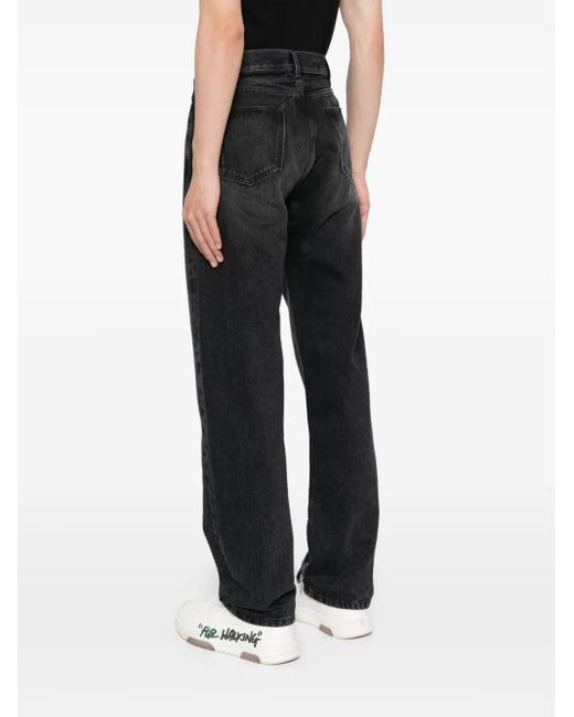 Off-White c/o Virgil Abloh Black Off- Zip-Detail Straigh-Leg Jeans for men
