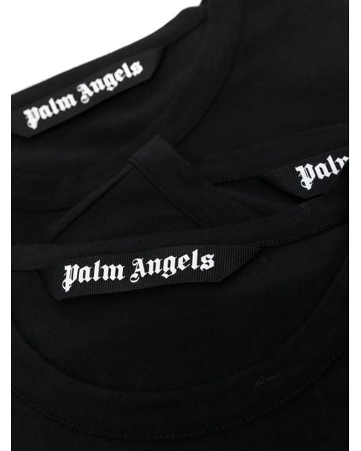 Palm Angels Black Round-Neck Short-Sleeve T-Shirt (Pack Of Three) for men