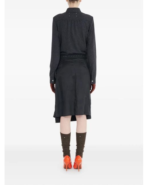 Robe Mi-Longue À Manches Longues Maison Margiela en coloris Black