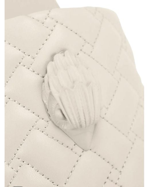 Kurt Geiger White Meena Eagle Quilted Slides for men