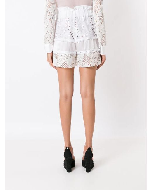 Amir Slama White Broderie-Anglaise Shorts