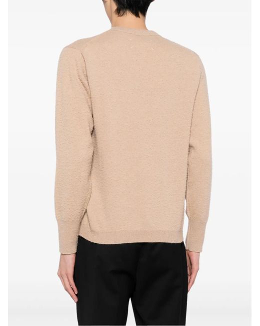 Maison Margiela Natural Logo-Stitched Piled-Finish Jumper for men