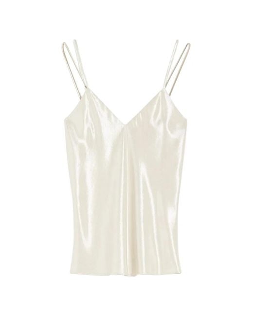 Max Mara White V-Neck Top