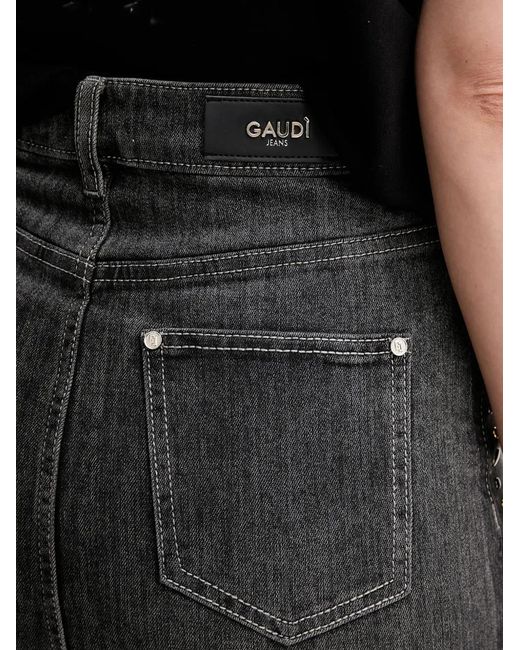 GAUDI Black Stud-Embellished Split Midi Skirt