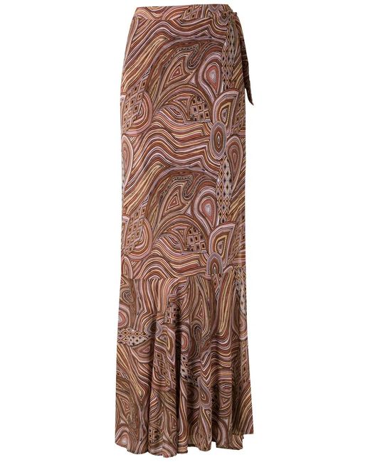Amir Slama Brown Marajoara Wrap Skirt
