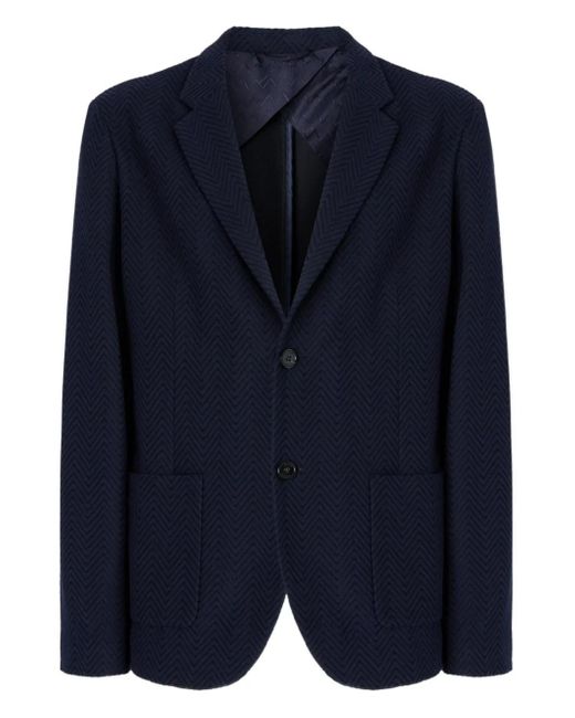 Missoni Blue Herringbone Blazer for men
